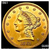 1861 $2.50 Gold Quarter Eagle CHOICE BU