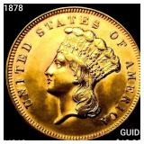 1878 $3 Gold Piece UNCIRCULATED