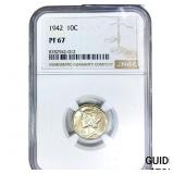 1942 Mercury Silver Dime NGC PF67