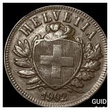 1902 Switzerland Bronze 2 Rappen