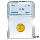1914 $2.50 Gold Quarter Eagle NNC MS64