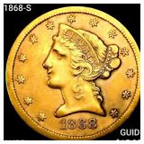 1868-S $5 Gold Half Eagle HIGH GRADE