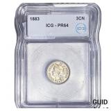 1883 Nickel Three Cent ICG PR64