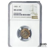 1905 Indian Head Cent NGC MS63 RB