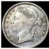 1896 Straits Settlements Victoria Silver 10 Cents