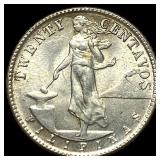 1944D Philippines Silver 20 Centavos