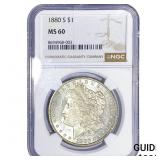 1880-S Morgan Silver Dollar NGC MS60