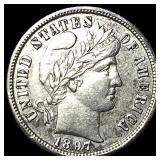 1897-S Silver Barber Dime CHOICE AU