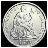 1875-CC Silver Seated Liberty Dime  UNCIRCULATED