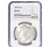 1878-S Morgan Silver Dollar NGC MS64