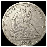 1876 Seated Liberty Half Dollar ABOUT  UNCIRCULAT
