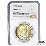 1950-D Franklin Half Dollar NGC MS64 FBL