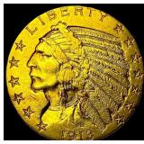 1913 Indian Head $5 Gold Half Eagle CLOSELY  UNCI