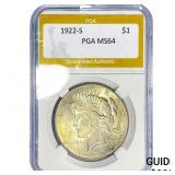 1922-S Silver Peace Dollar PGA MS64