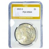 1923-S Silver Peace Dollar PGA MS64