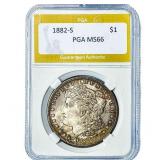 1882-S Morgan Silver Dollar PGA MS66