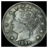 1890 Liberty Head Nickel NEARLY UNCIRCULATED