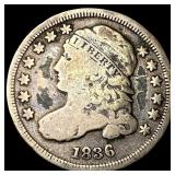 1836 Silver Capped Bust Dime LIGHTLY  CIRCULATED