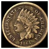 1861 Copper-Nickel Indian Head Cent NEARLY UNCIRCU