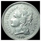 1865 Nickel Three-Cent Piece LIGHTLY CIRCULATED