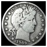 1909 Barber Half Dollar LIGHTLY CIRCULATED
