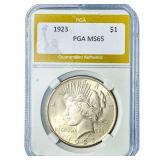 1923 Silver Peace Dollar PGA MS65