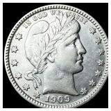 1909-D Silver Barber Quarter CLOSELY  UNCIRCULATE