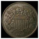 1865 Copper Two-Cent Piece NEARLY UNCIRCULATED