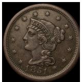 1851 Braided Hair Large Cent CHOICE AU