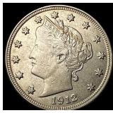 1912 Liberty Head Nickel NEARLY UNCIRCULATED