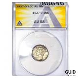 1927-D Mercury Silver Dime ANACS AU58