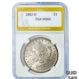 1882-O Morgan Silver Dollar PGA MS64