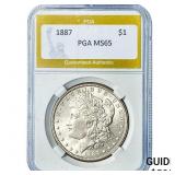 1887 Morgan Silver Dollar PGA MS65