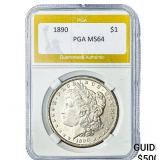 1890 Morgan Silver Dollar PGA MS64