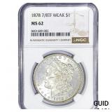 1878 7/8TF Morgan Silver Dollar NGC MS62