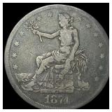 1874-CC Silver Trade Dollar LIGHTLY CIRCULATED