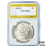 1885-O Morgan Silver Dollar PGA MS63
