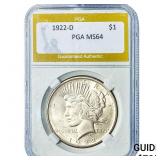 1922-D Silver Peace Dollar PGA MS64