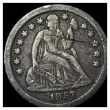 1857-O Silver Seated Liberty Dime LIGHTLY CIRCULAT