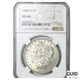 1888-O Morgan Silver Dollar NGC MS64
