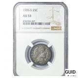 1905-S Barber Quarter NGC AU53