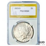 1923-S Silver Peace Dollar PGA MS64