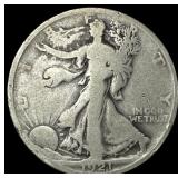 1921 Silver Walking Liberty Half Dollar  NICELY C