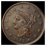 1842 Braided Hair Large Cent CHOICE AU