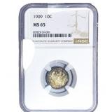 1909 Barber Dime NGC MS65