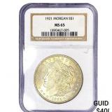 1921 Morgan Silver Dollar NGC MS65