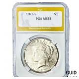 1923-S Silver Peace Dollar PGA MS64