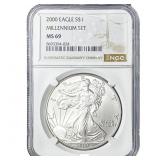 2000 Silver Eagle NGC MS69