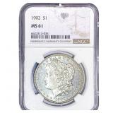 1902 Morgan Silver Dollar NGC MS61
