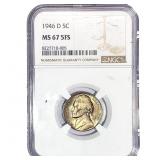 1946-D Jefferson Nickel NGC MS67 5FS